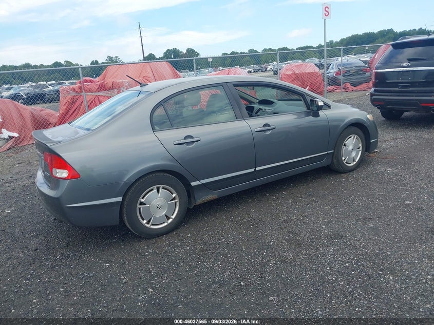 2009 HONDA CIVIC SEDAN 1.3L I-4 VVT, REGULAR , 93HP