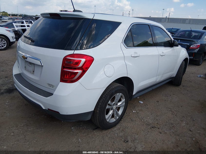 Vin: 2gnfleek0g6104585, lot: 46537998, chevrolet equinox ls 20164