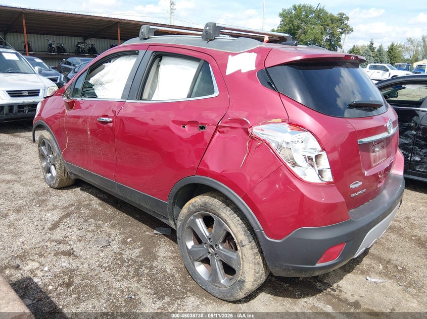 Vin: kl4cjcsbxdb183406, lot: 46538193, buick encore leather 20133