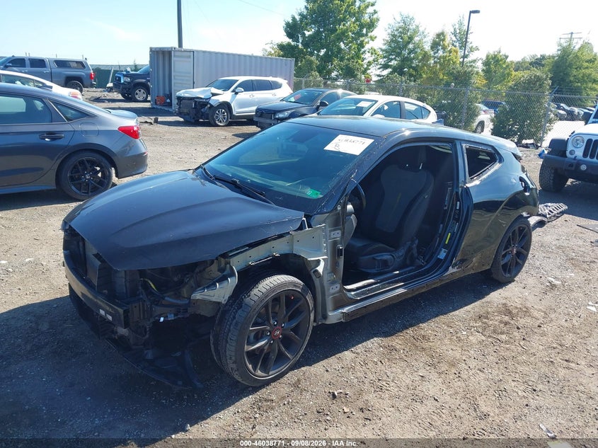 Vin: kmhth6ab1ku018734, lot: 46538226, hyundai veloster turbo r-spec 20192