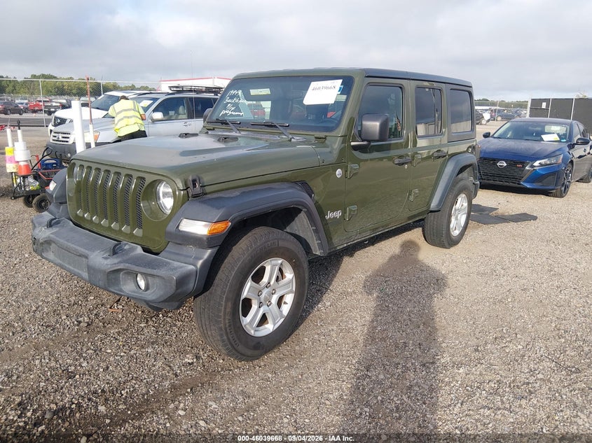 2020 Jeep Wrangler Unlimited Sport S 4X4, Front & Rear, IAAI, VIN 1C4HJXDG5LW310677 — photo 2