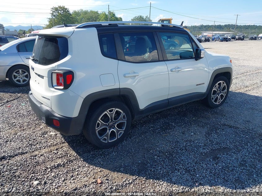 Vin: zaccjadt6gpd17581, lot: 46539573, jeep renegade limited 20164