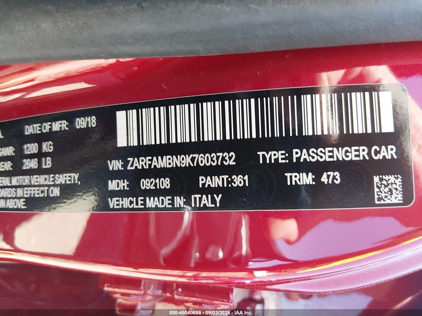 2019 ALFA ROMEO GIULIA TI SPORT RWD · Фото 9