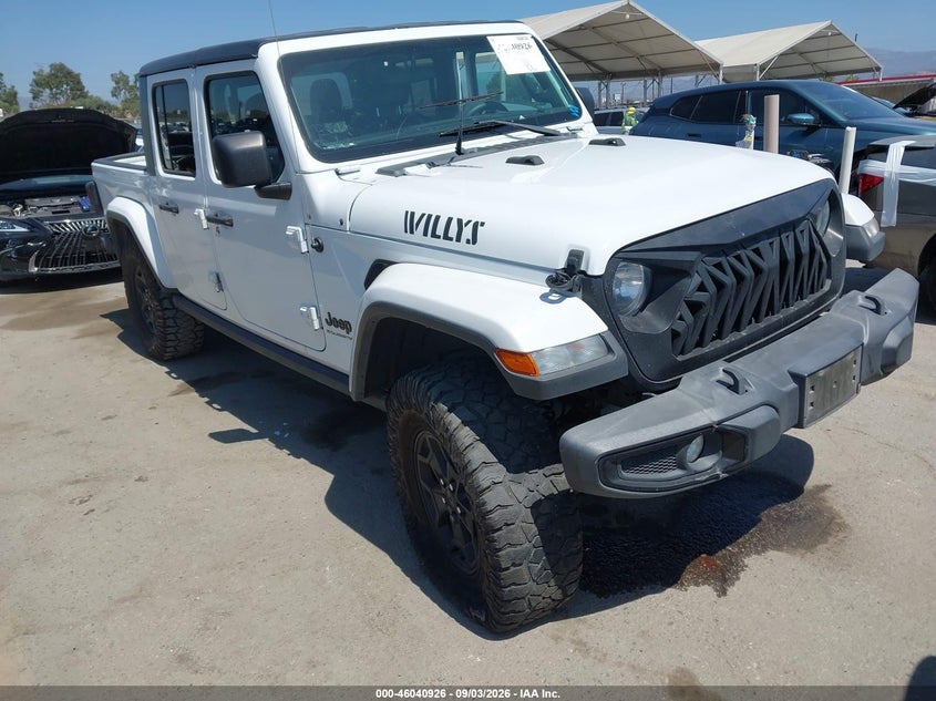Vin: 1c6hjtag1pl526201, lot: 46540381, jeep gladiator willys 4x4 20231
