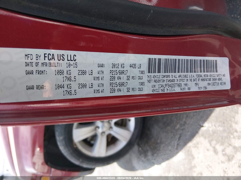 JEEP PATRIOT 2016 VIN 1C4NJPFB4GD577069