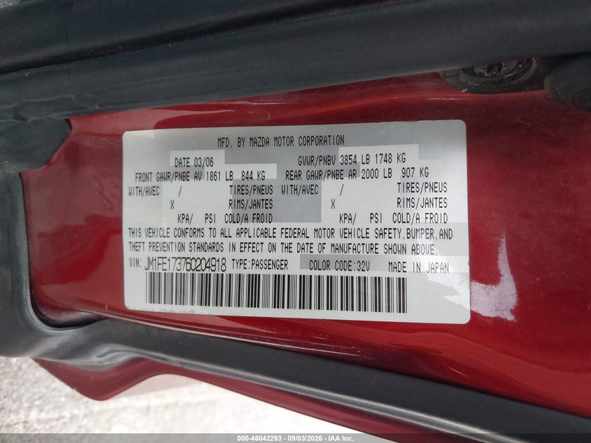 2006 MAZDA RX-8 6-SPEED SPORT AUTOMATIC · Фото 9