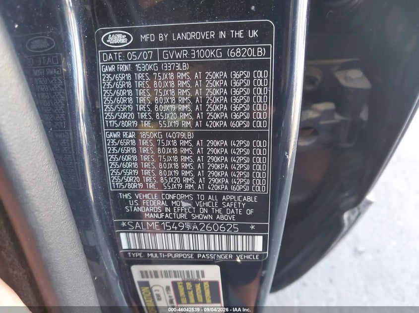 2007 LAND ROVER RANGE ROVER HSE - zdjęcie 9