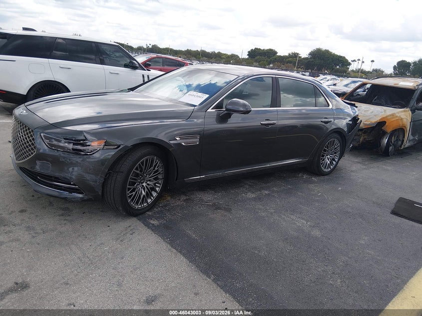 Vin: kmtf54ph0mu091964, lot: 46542458, genesis g90 5.0 ultimate rwd 20212
