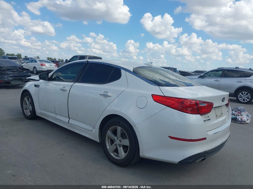 Vin: knagm4a73f5558245, lot: 46542557, kia optima lx 20153