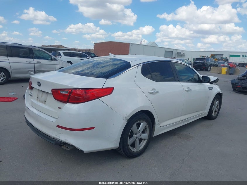 Vin: knagm4a73f5558245, lot: 46542557, kia optima lx 20154