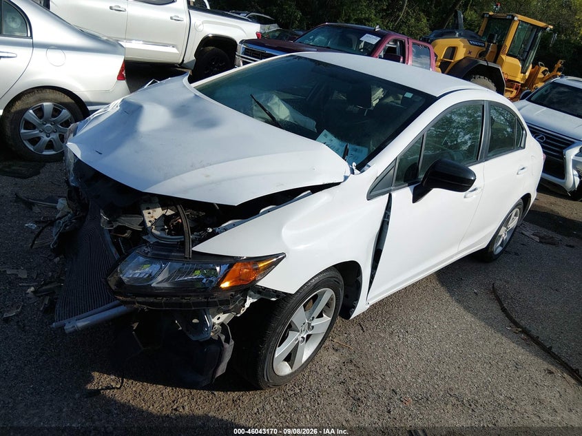 2015 Honda Civic Lx, Front End, IAAI, VIN 19XFB2F50FE255153 — photo 2