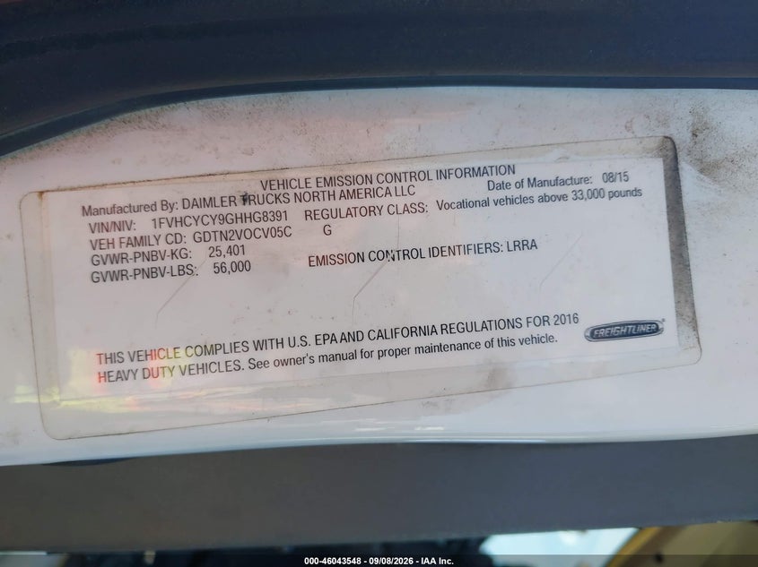 2016 FREIGHTLINER M2 auction photo 8
