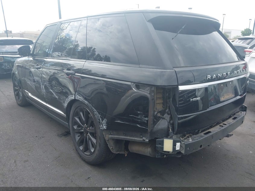 Vin: salgs2vf9fa228608, lot: 46543340, land rover range rover 3.0l v6 supercharged hse 20153