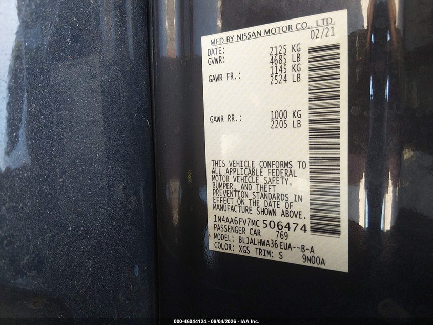 2021 NISSAN MAXIMA PLATINUM XTRONIC CVT · Фото 9