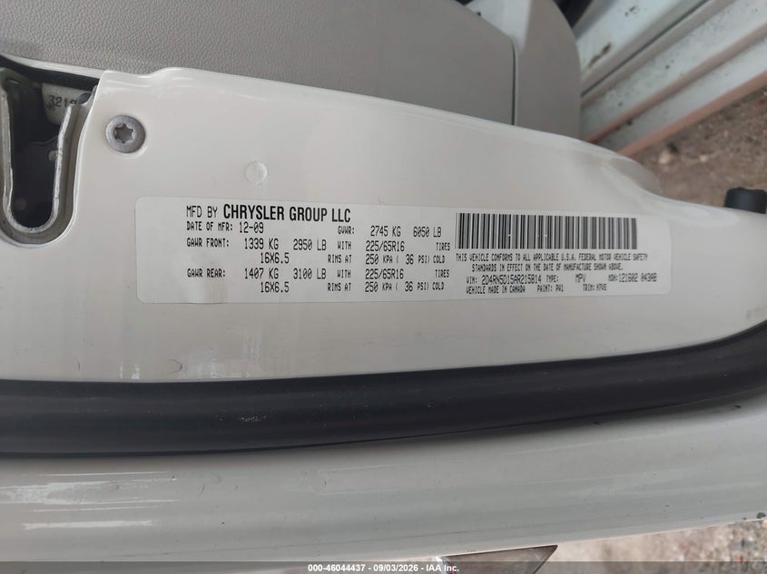 2010 DODGE CARAVAN VAN 3.8L V-6 REGULAR , 197HP