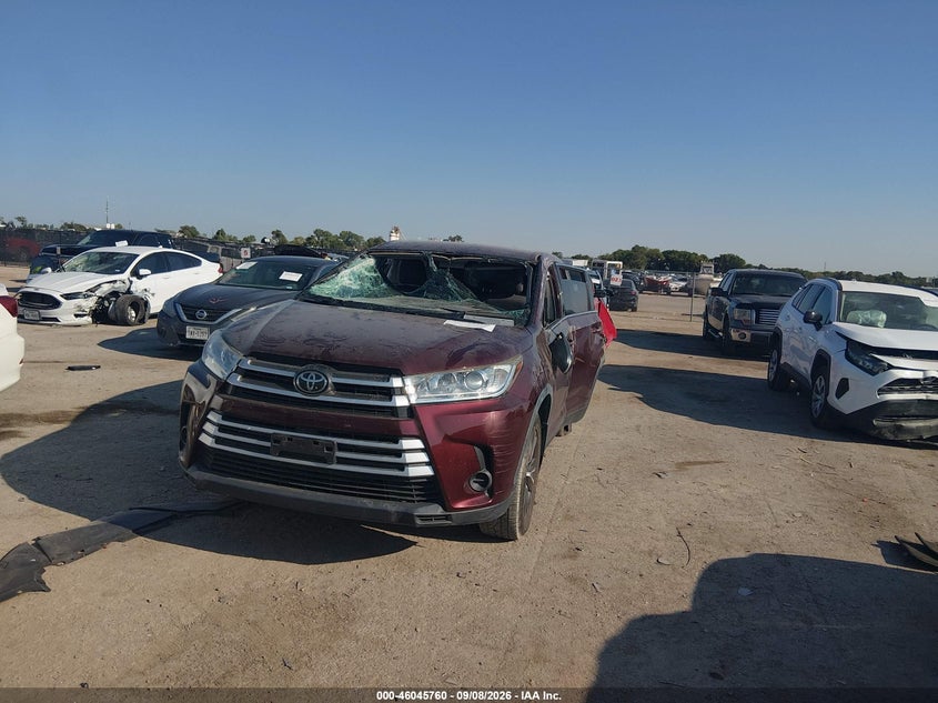 Vin: 5tdzarfh0ks058857, lot: 46545215, toyota highlander le 20192