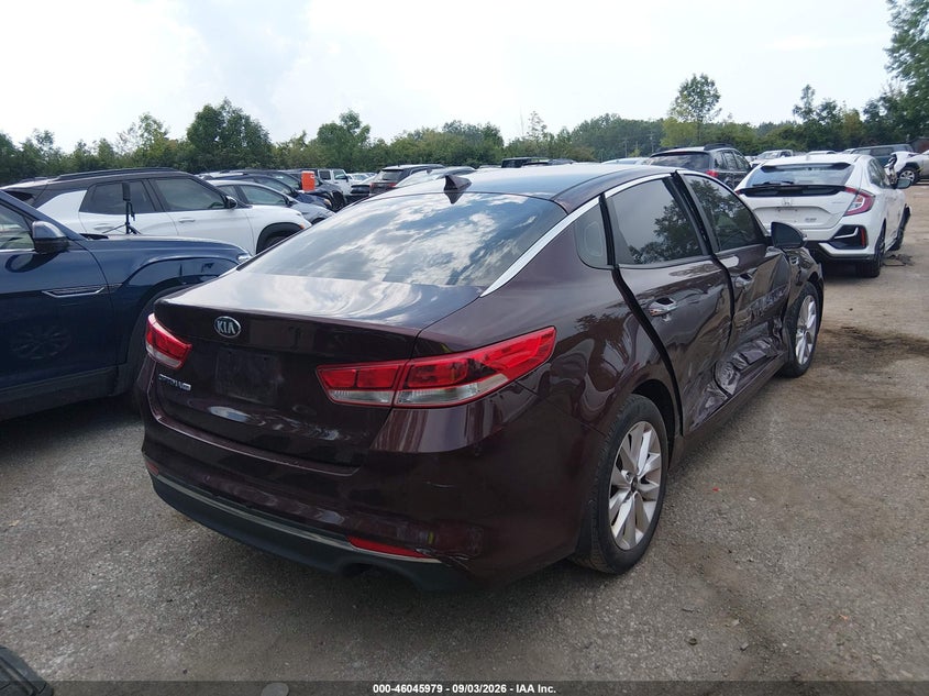 Vin: 5xxgt4l33gg107264, lot: 46545434, kia optima lx 20164