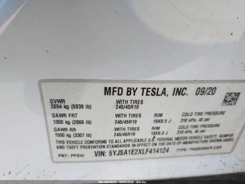 2020 TESLA MODEL S LONG RANGE DUAL MOTOR ALL-WHEEL DRIVE/LONG RANGE PLUS DUAL MOTOR ALL-WHEEL DRIVE · Фото 9