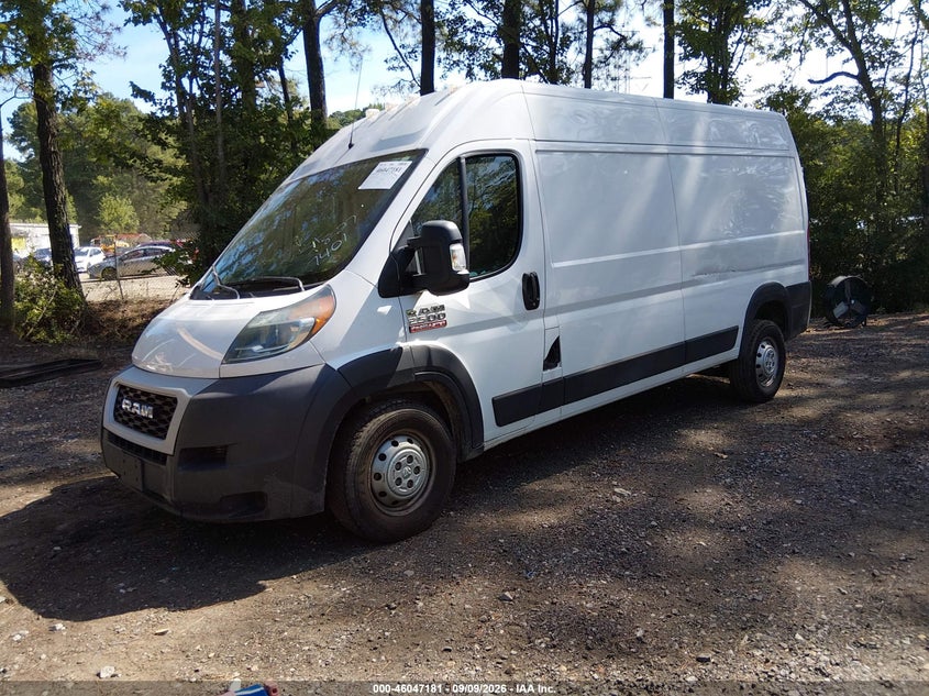 Vin: 3c6lrvdg5me522523, lot: 46546636, ram promaster high roof 20212
