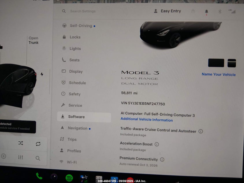 TESLA MODEL 3 2022 VIN 5YJ3E1EB5NF247750