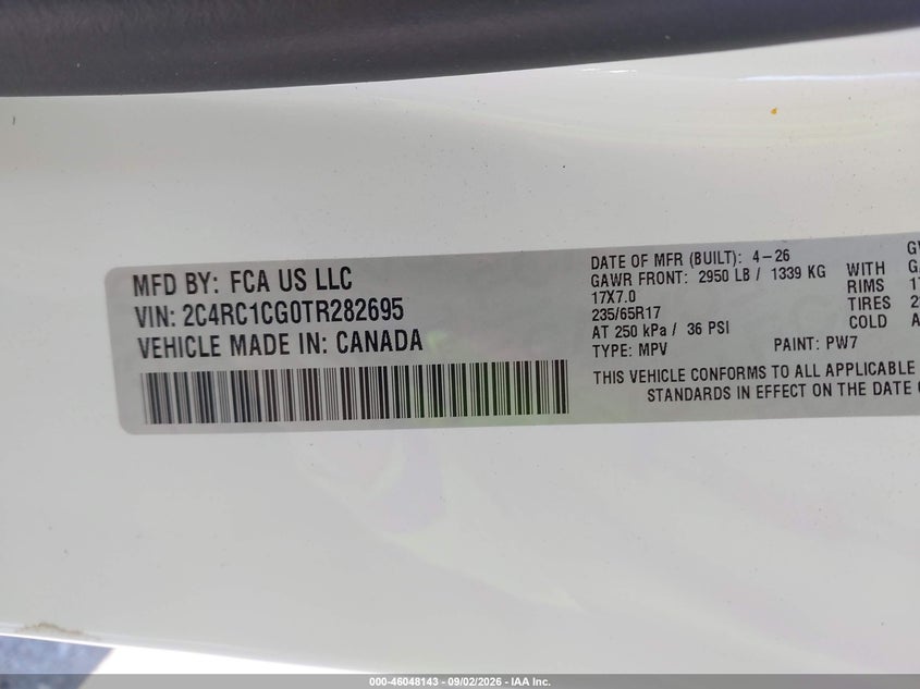 2026 CHRYSLER VOYAGER VAN 3.6L V-6 DOHC, VVT, 287HP