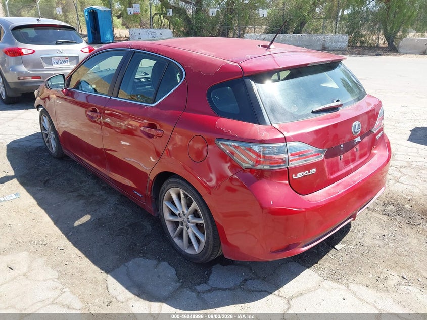 Vin: jthkd5bh2c2085587, lot: 46548451, lexus ct 200h premium 20123