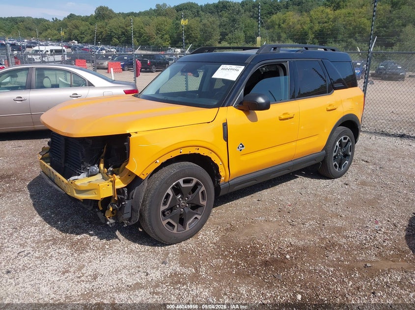 Vin: 3fmcr9c69nre00682, lot: 46549442, ford bronco sport outer banks 20222