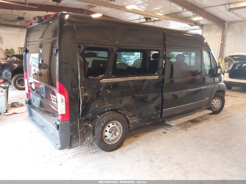 Vin: 3c7wrvpg2je129921, lot: 46550921, ram promaster 2500 window van high roof 159 wb 20184