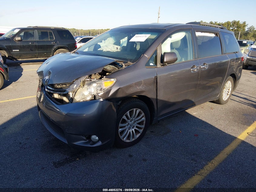 Vin: 5tdyk3dc9fs601111, lot: 46551797, toyota sienna xle 8 passenger 20152