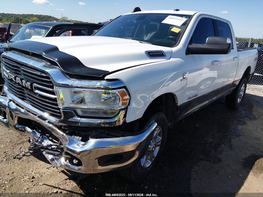 Vin: 3c6ur5dlxlg160287, lot: 46552043, ram 2500 big horn  4x4 6'4 box 20202