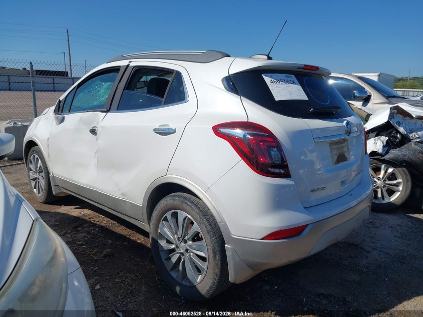 Vin: kl4cjasb9jb640318, lot: 46552049, buick encore preferred 20183