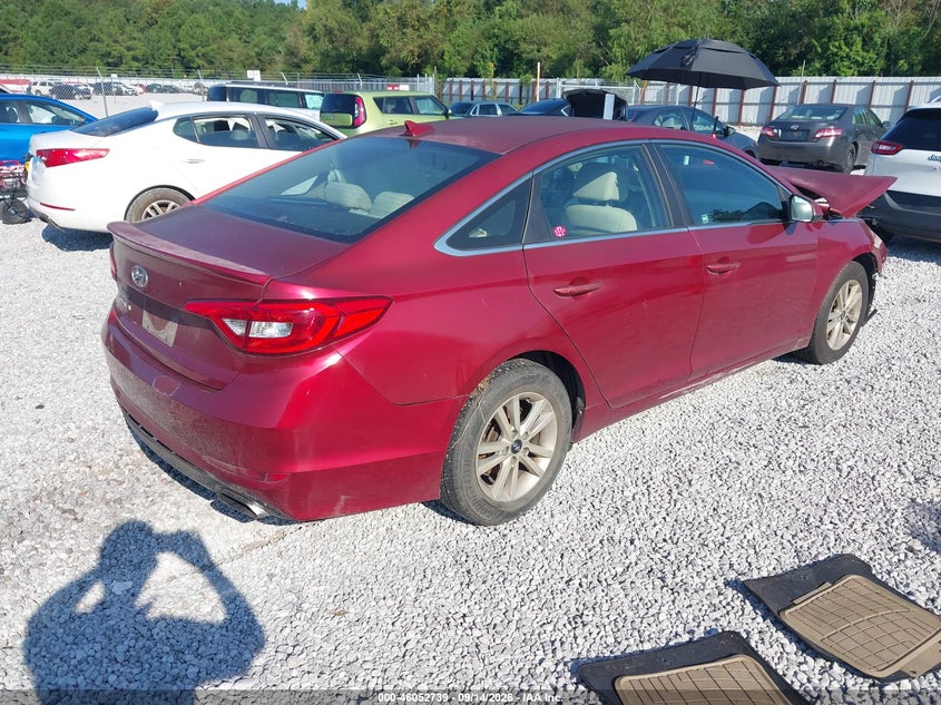 Vin: 5npe24af2gh271231, lot: 46552260, hyundai sonata se 20164