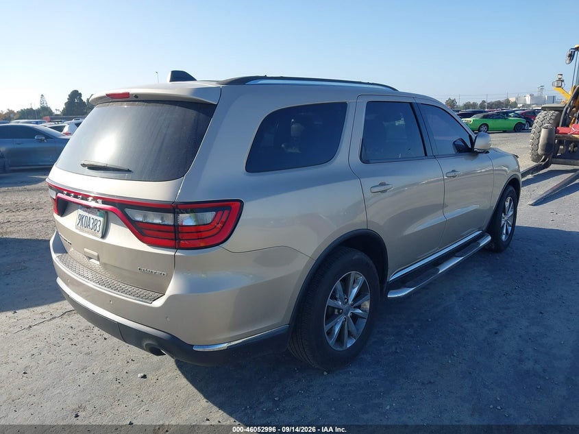 Vin: 1c4rdhdg7fc883698, lot: 46552517, dodge durango limited 20154