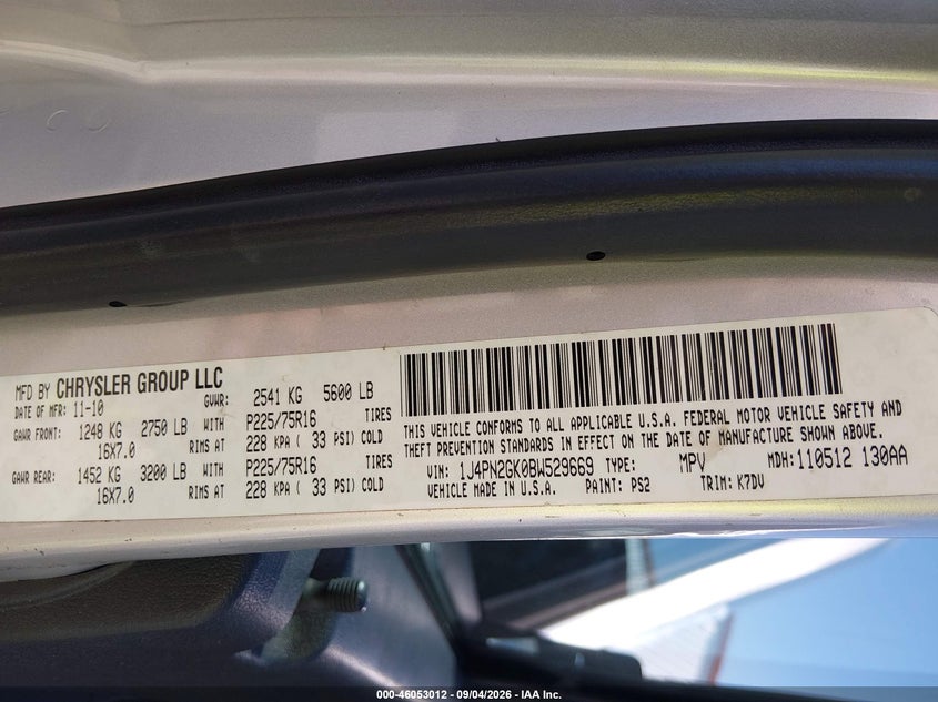 2011 JEEP LIBERTY auction photo 5