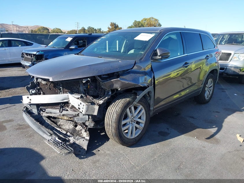 Vin: 5tdzarfh3gs020661, lot: 46552555, toyota highlander le 20162