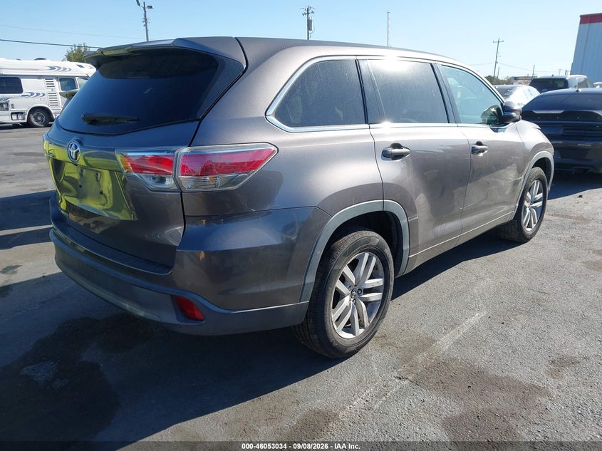 Vin: 5tdzarfh3gs020661, lot: 46552555, toyota highlander le 20164