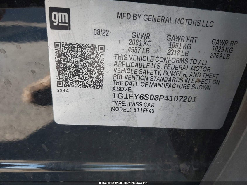 CHEVROLET BOLT EUV 2023 VIN 1G1FY6S08P4107201