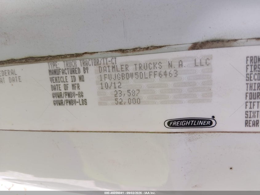 2013 FREIGHTLINER CASCADIA 113 auction photo 5