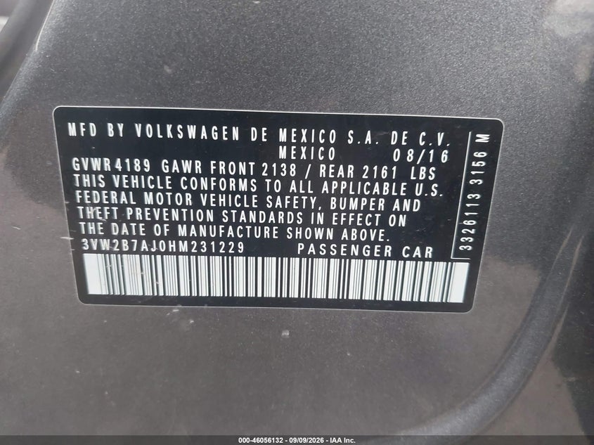2017 VOLKSWAGEN JETTA 1.4T S · Фото 9