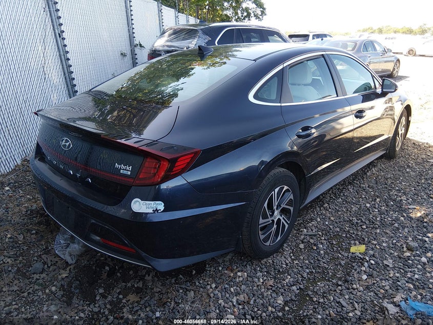 Vin: kmhl24jj5la009616, lot: 46556190, hyundai sonata hybrid blue 20204