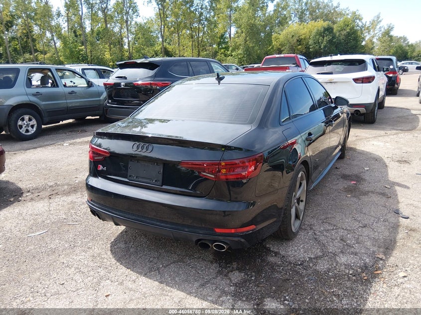 Vin: waub4af47ja201626, lot: 46556302, audi s4 3.0t premium plus 20184