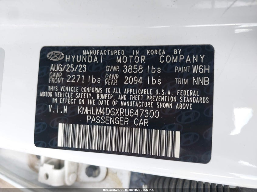 HYUNDAI ELANTRA 2024 VIN KMHLM4DGXRU647300