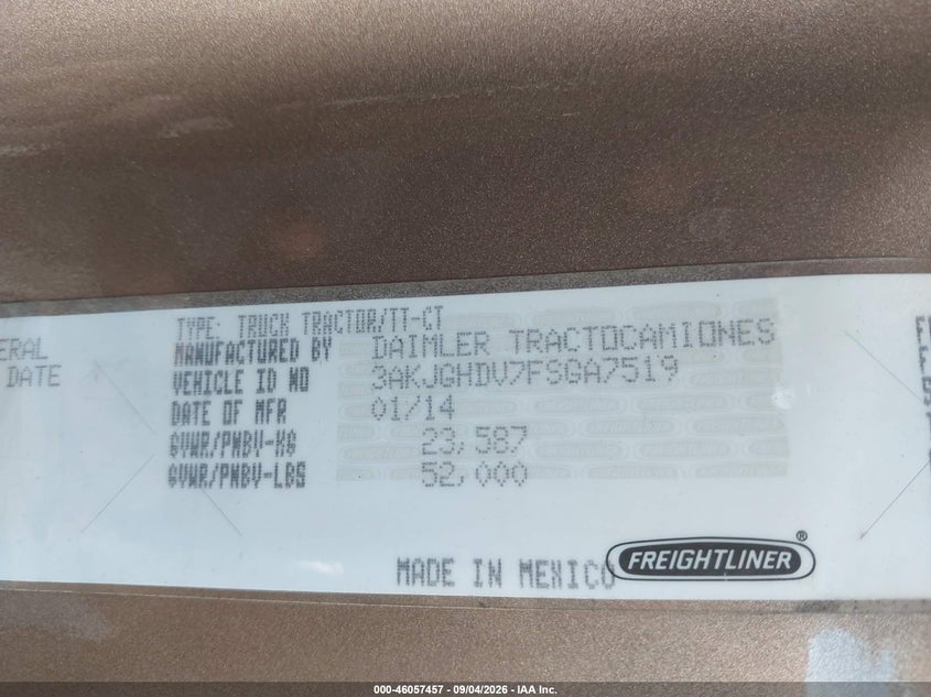2015 FREIGHTLINER CASCADIA 113 auction photo 8