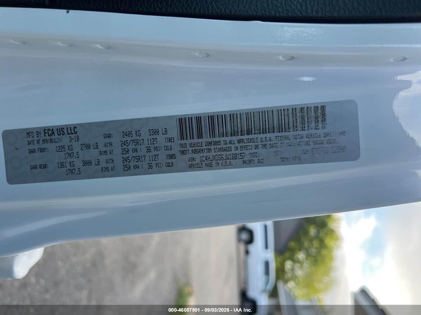 JEEP WRANGLER UNLIMITED 2018 VIN 1C4HJXDG6JW168157