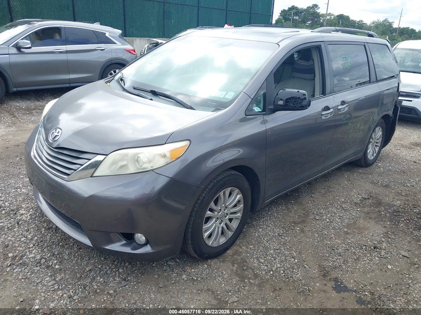 Vin: 5tdyk3dc9bs093846, lot: 46557238, toyota sienna xle v6 20112