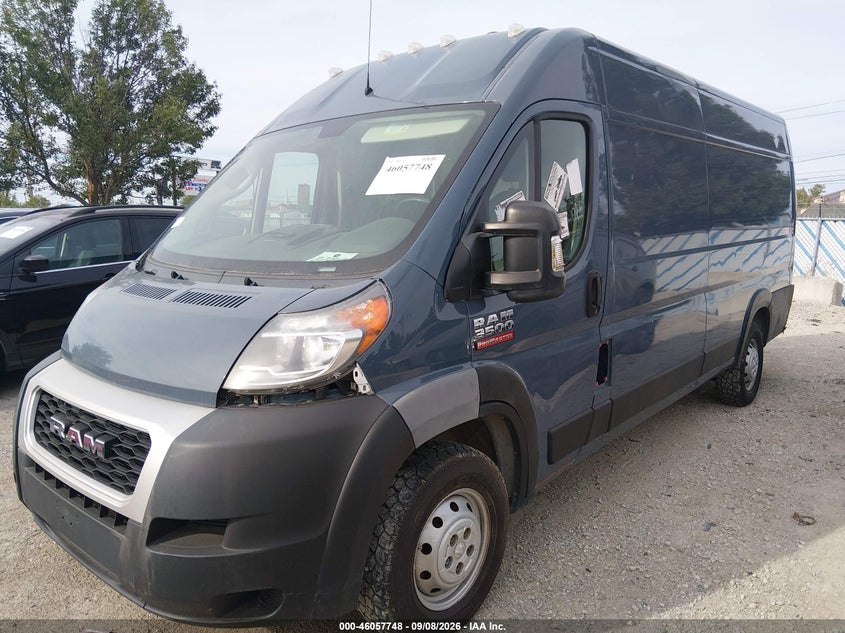 Vin: 3c6urvjg6ke564026, lot: 46557270, ram promaster 3500 cargo van high roof 159 wb ext 20192