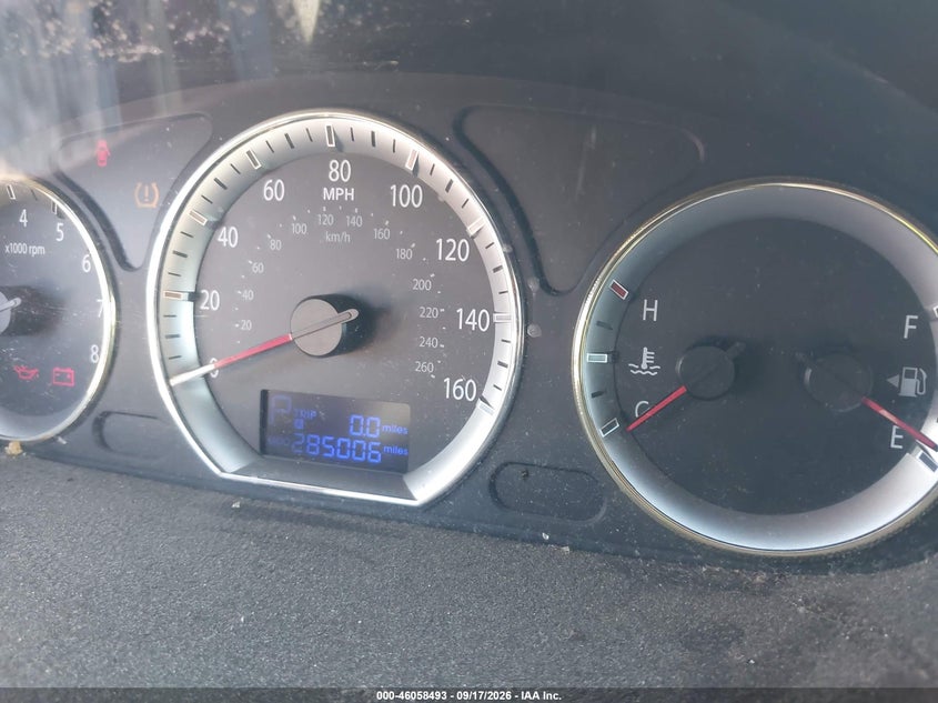 HYUNDAI SONATA 2009 VIN 5NPEU46C09H492421