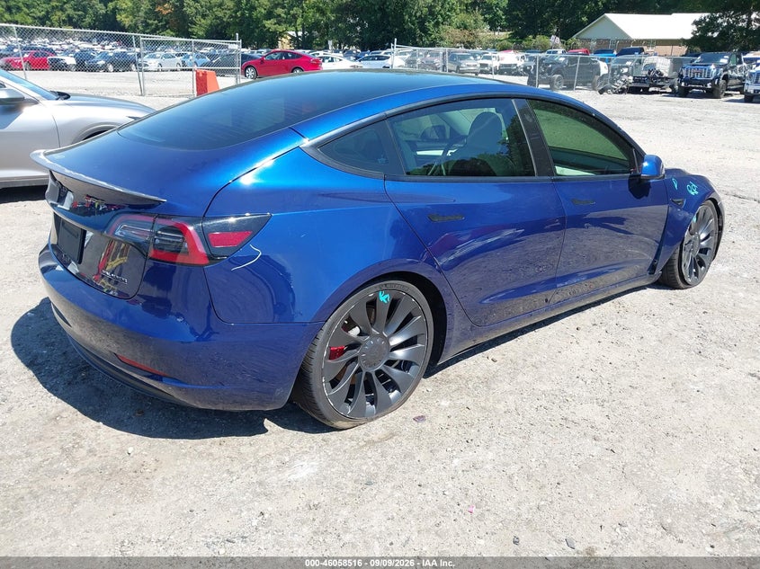 Vin: 5yj3e1ec8pf417515, lot: 46558038, tesla model 3 performance dual motor all-wheel drive 20234