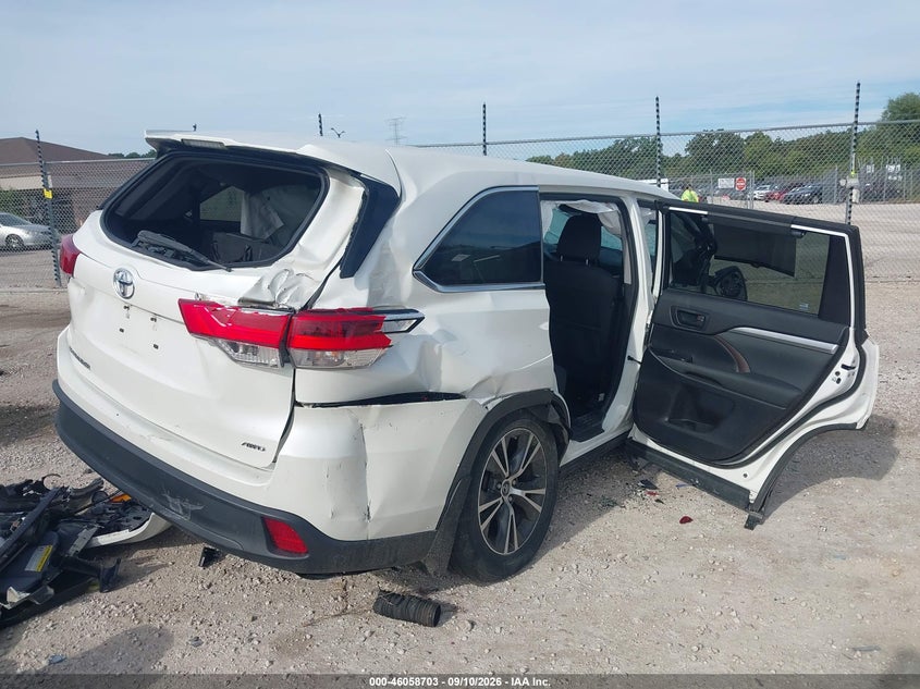 Vin: 5tdbzrfh4ks924375, lot: 46558225, toyota highlander le 20194
