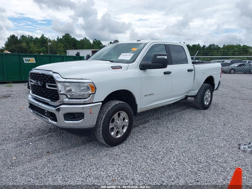 Vin: 3c6ur5dj7rg366495, lot: 46558238, ram 2500 big horn  4x4 6'4 box 20242